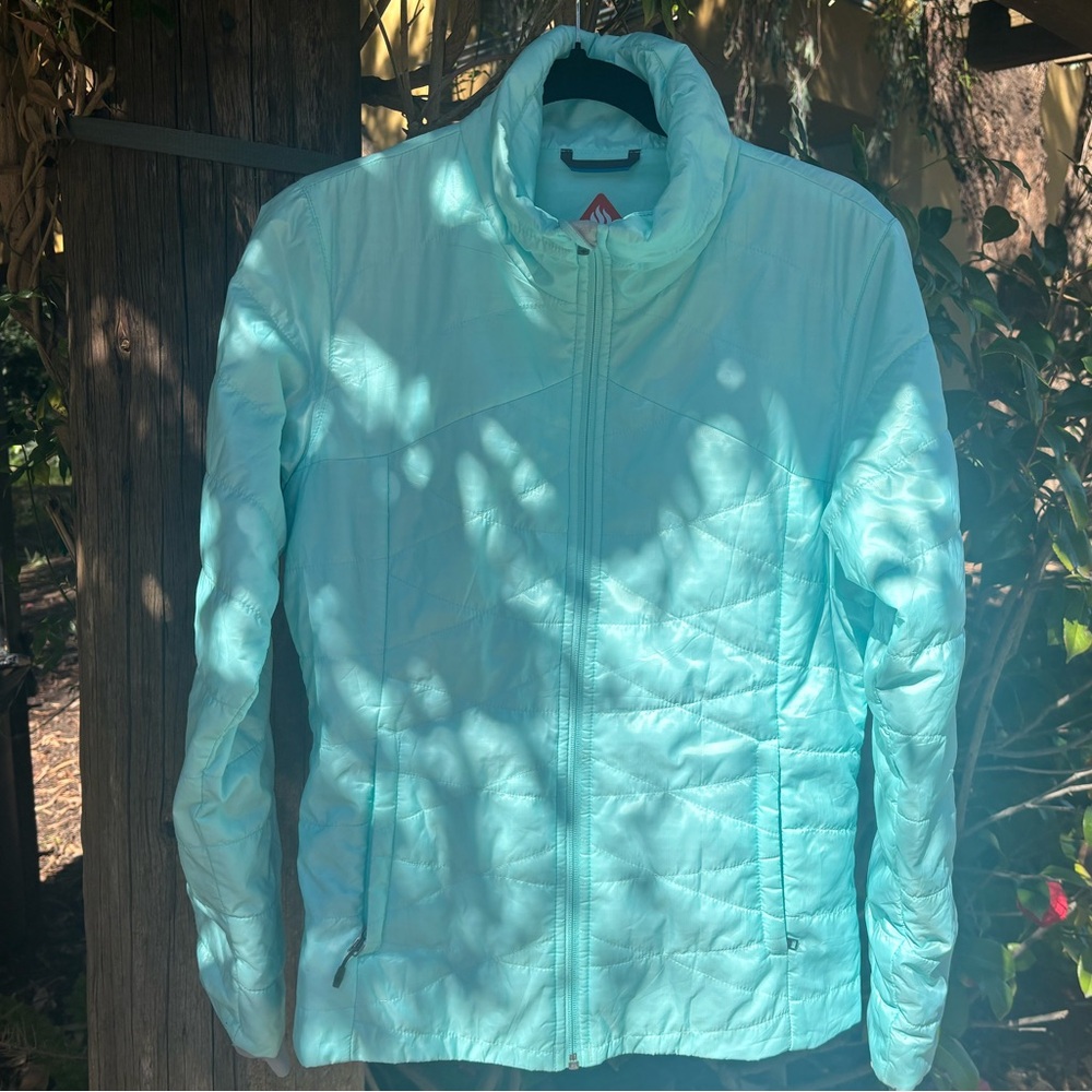 SOLD NWOT Columbia Omni-Heat Mighty Light III Aqua Haze / Light Blue Jacket M